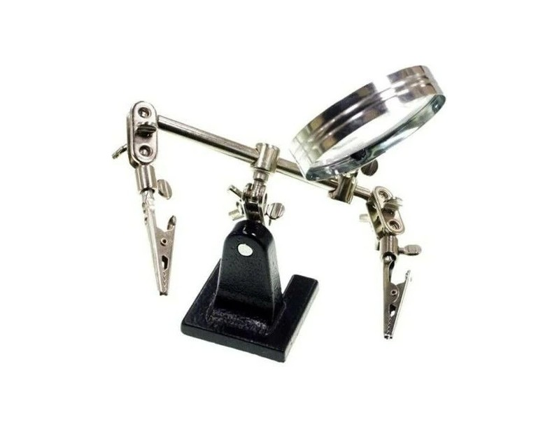 Büyüteçli Lehim Standı - Ayarlanabilir PCB Tutacağı