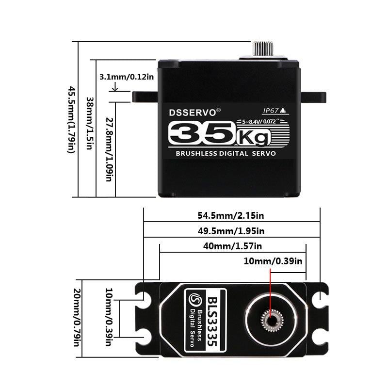 DSSERVO BLS3235 35kg Servo Motor - 180 Derece 