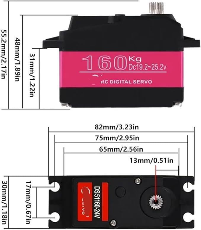 DSSERVO DS51160 24v 160kg Servo Motor - 180 Derece
