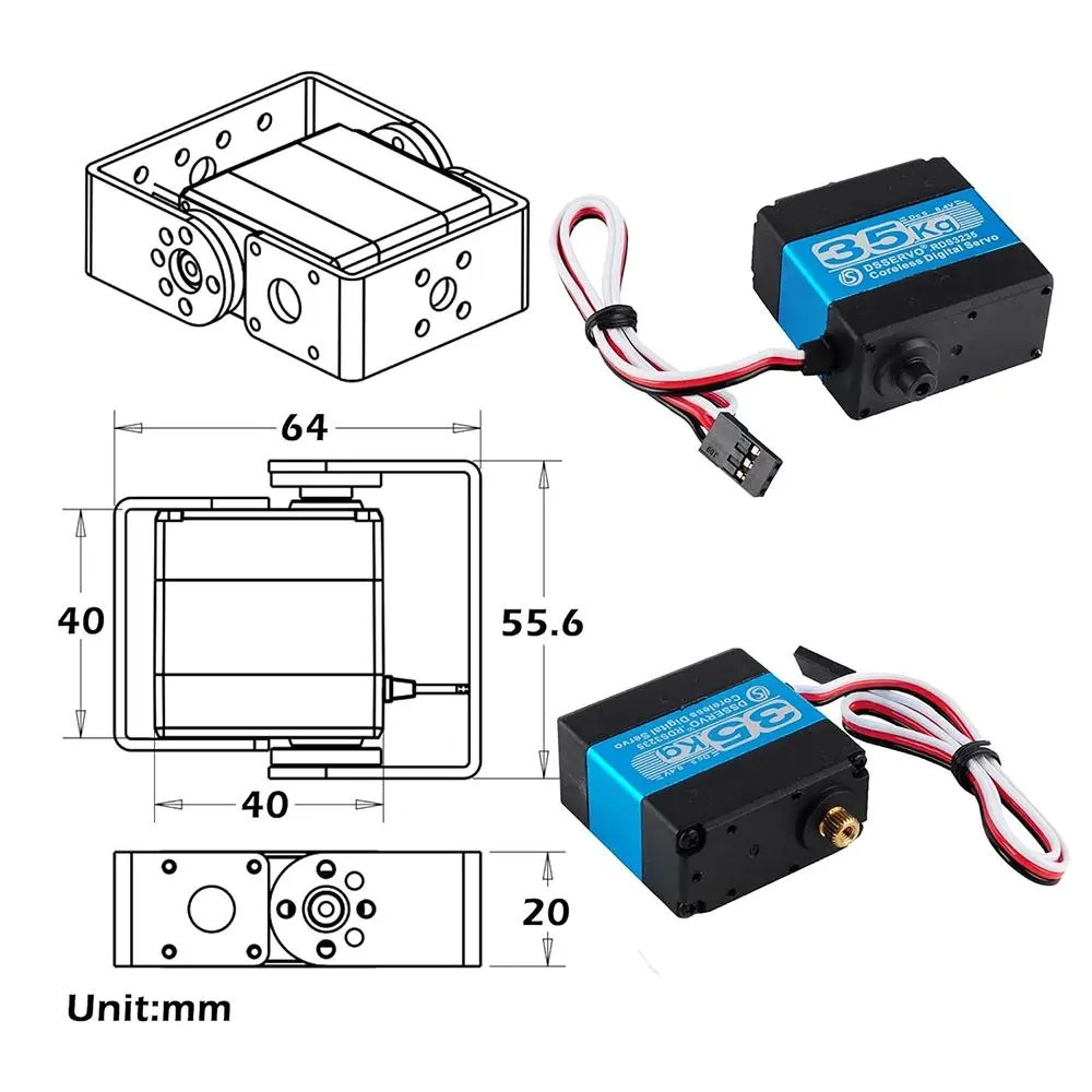 DSSERVO RDS3235 35kg Servo Motor - 180 Derece 