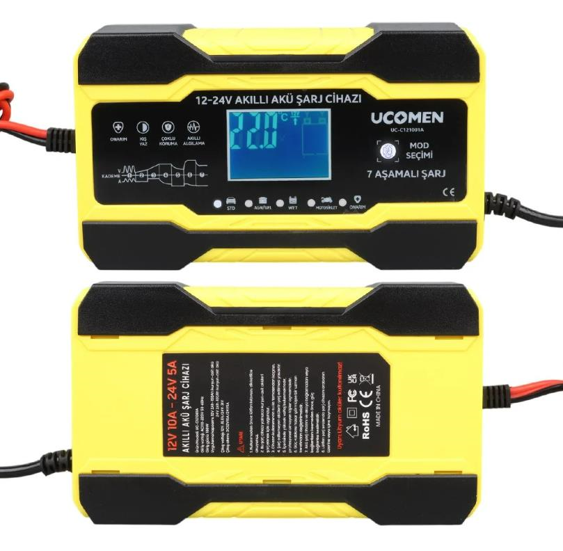 Ucomen Akü Şarj Cihazı 12/24 Volt 10A