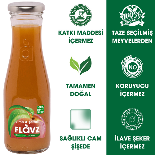 FLaVZ %100 ELMA&ŞEFTALİ SUYU 250 ml  