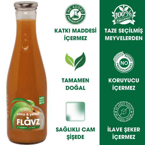 FLaVZ %100 ELMA&ŞEFTALİ SUYU 640 ml  