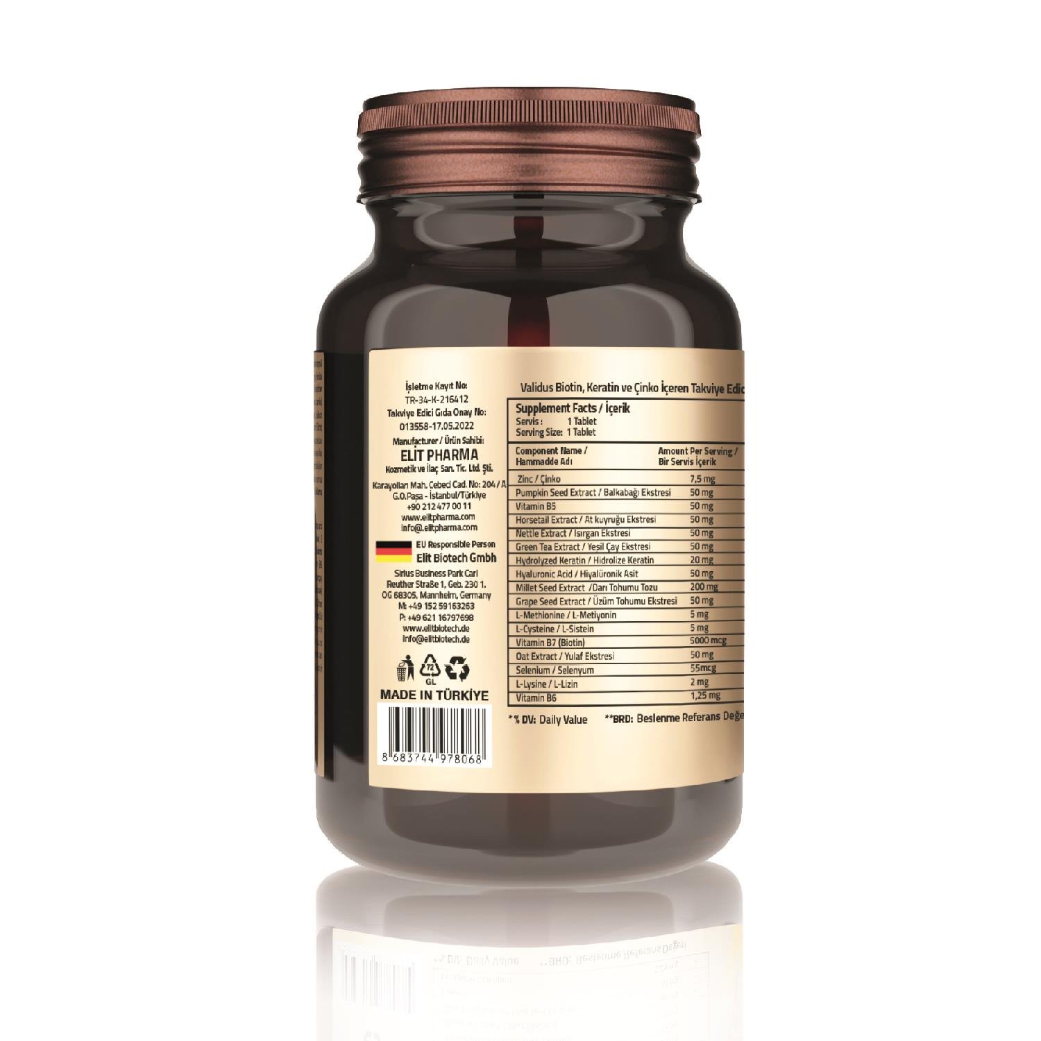Biotin + Keratin + Zinc Tablet