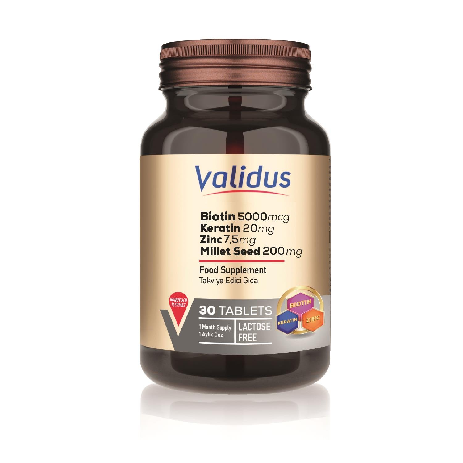 Biotin + Keratin + Zinc Tablet