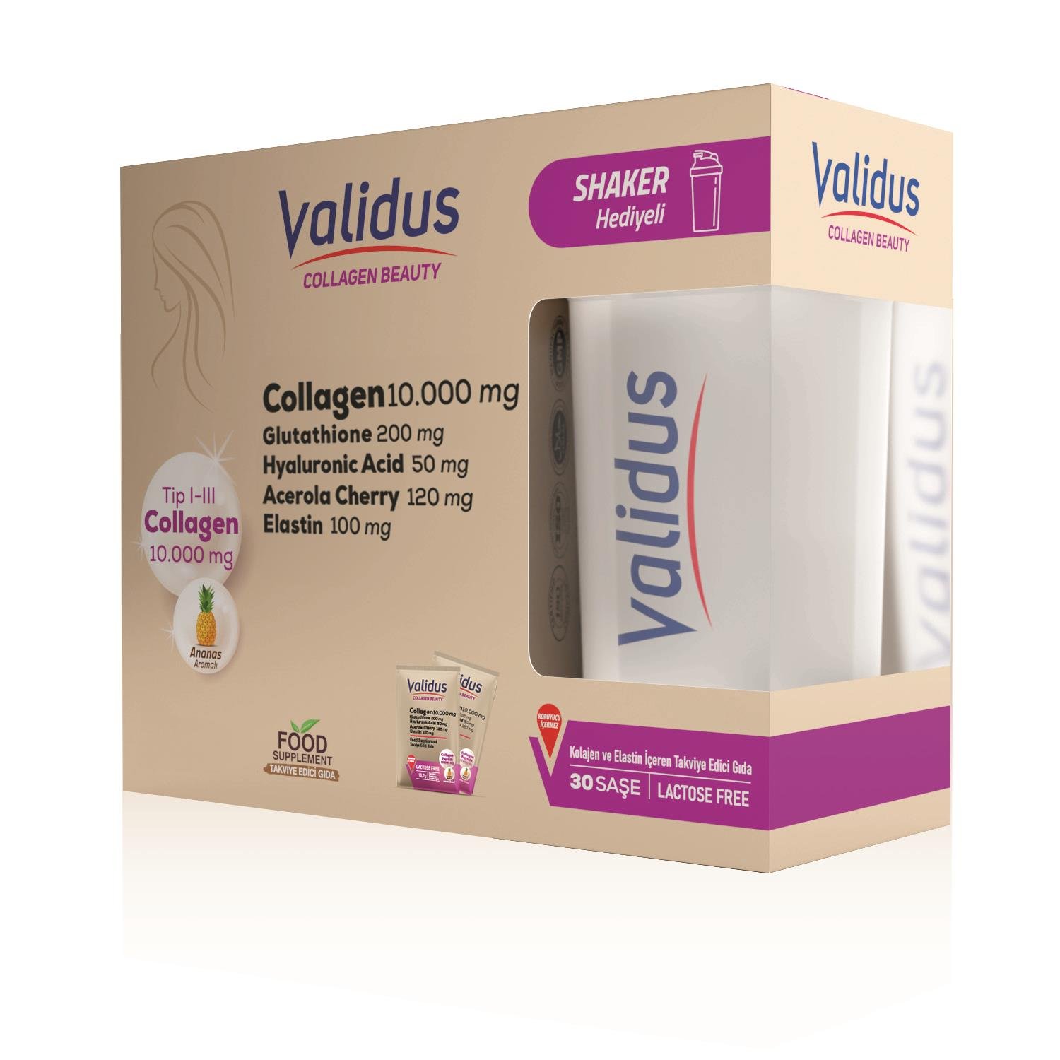 Collagen 10000 Mg + Glutathione 250 Mg Şase - Shaker Hediyeli