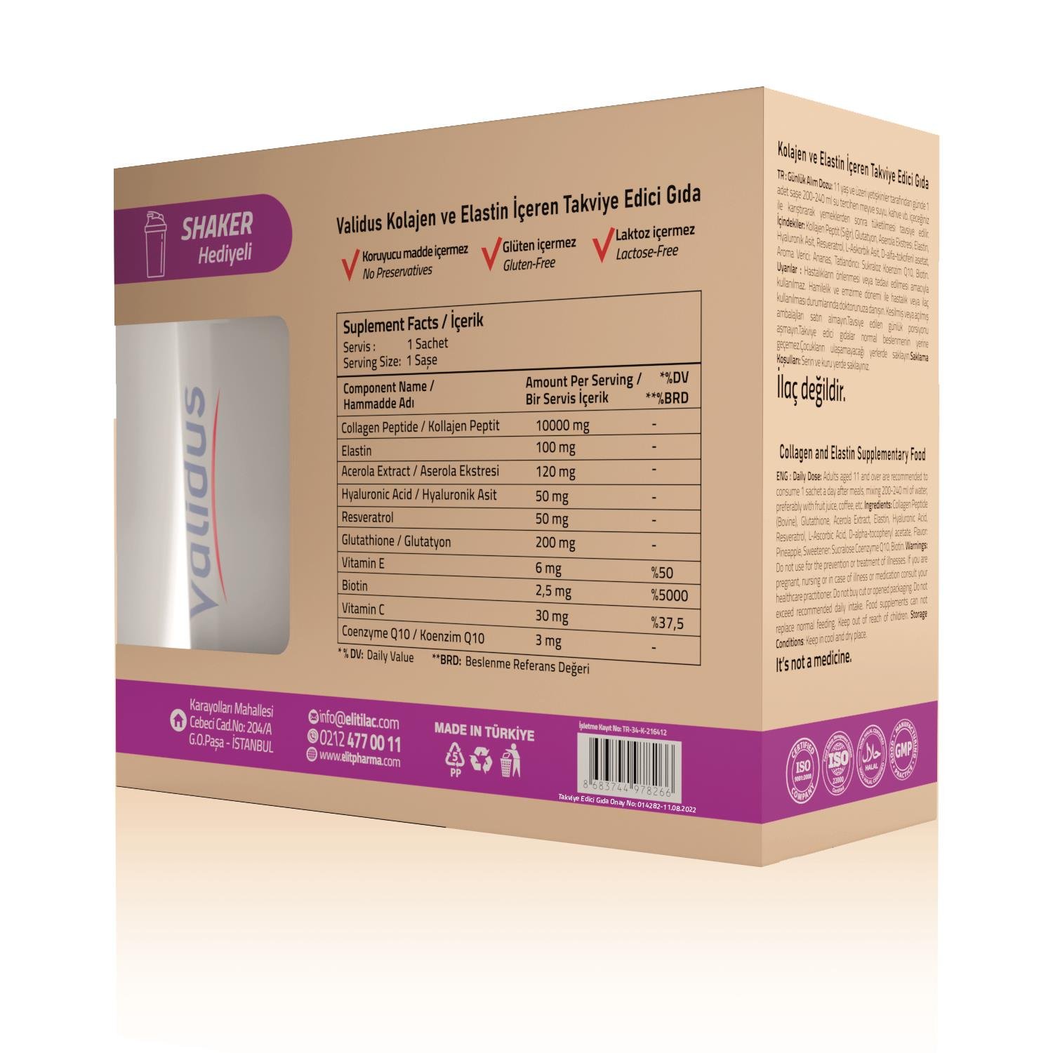 Collagen 10000 Mg + Glutathione 250 Mg Şase - Shaker Hediyeli