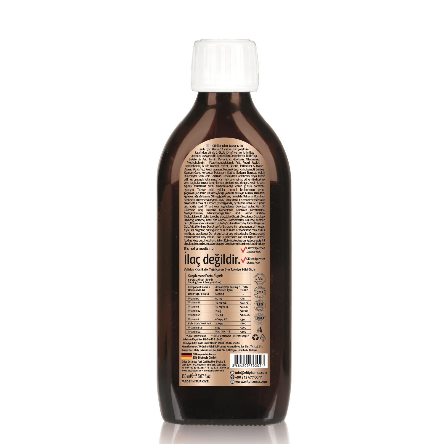 Kids Fish Oil Multivitamin Tutti Frutti Aromalı Şurup