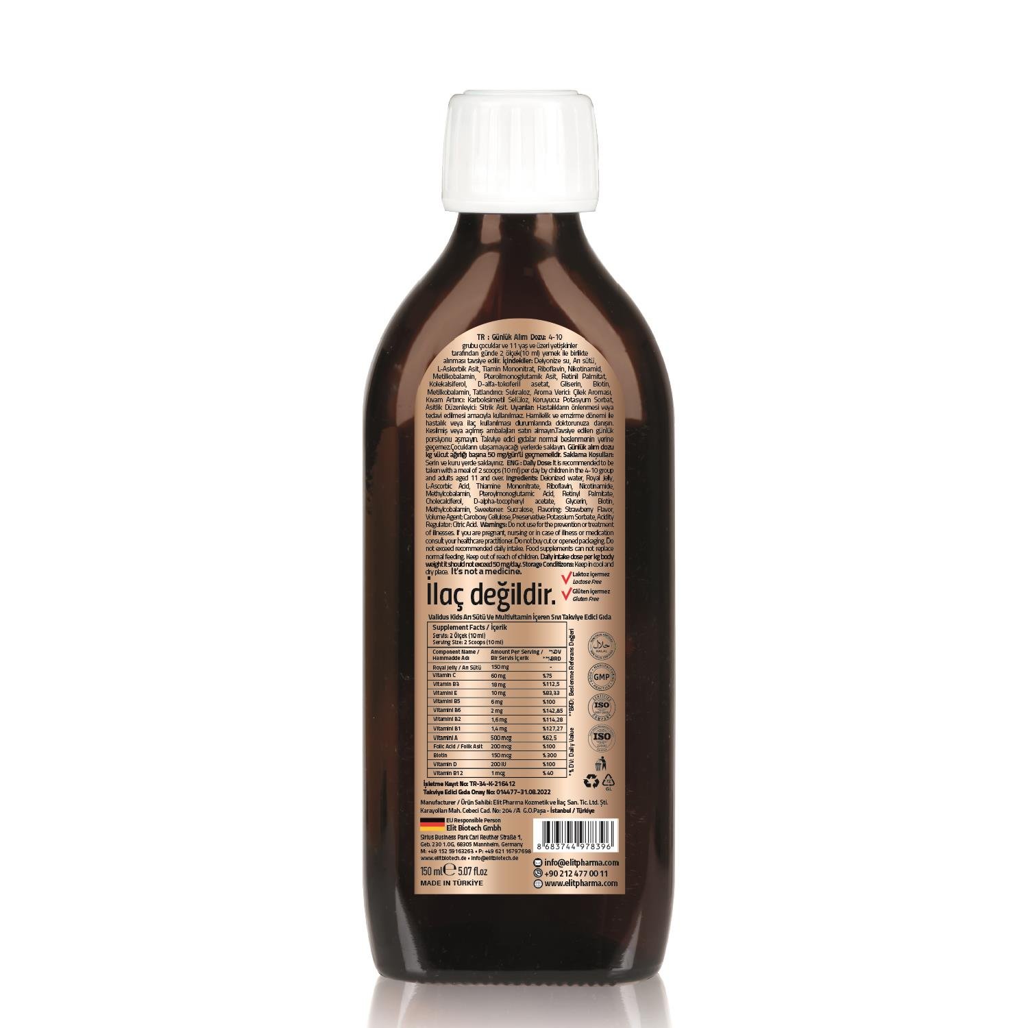 Kids Royal Jelly Çilek Aromalı Şurup