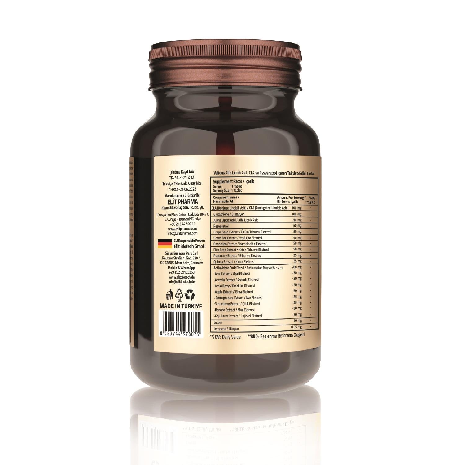 Validus Alfa Lipoic Acid + CLA + Resveratrol 30 Tablets