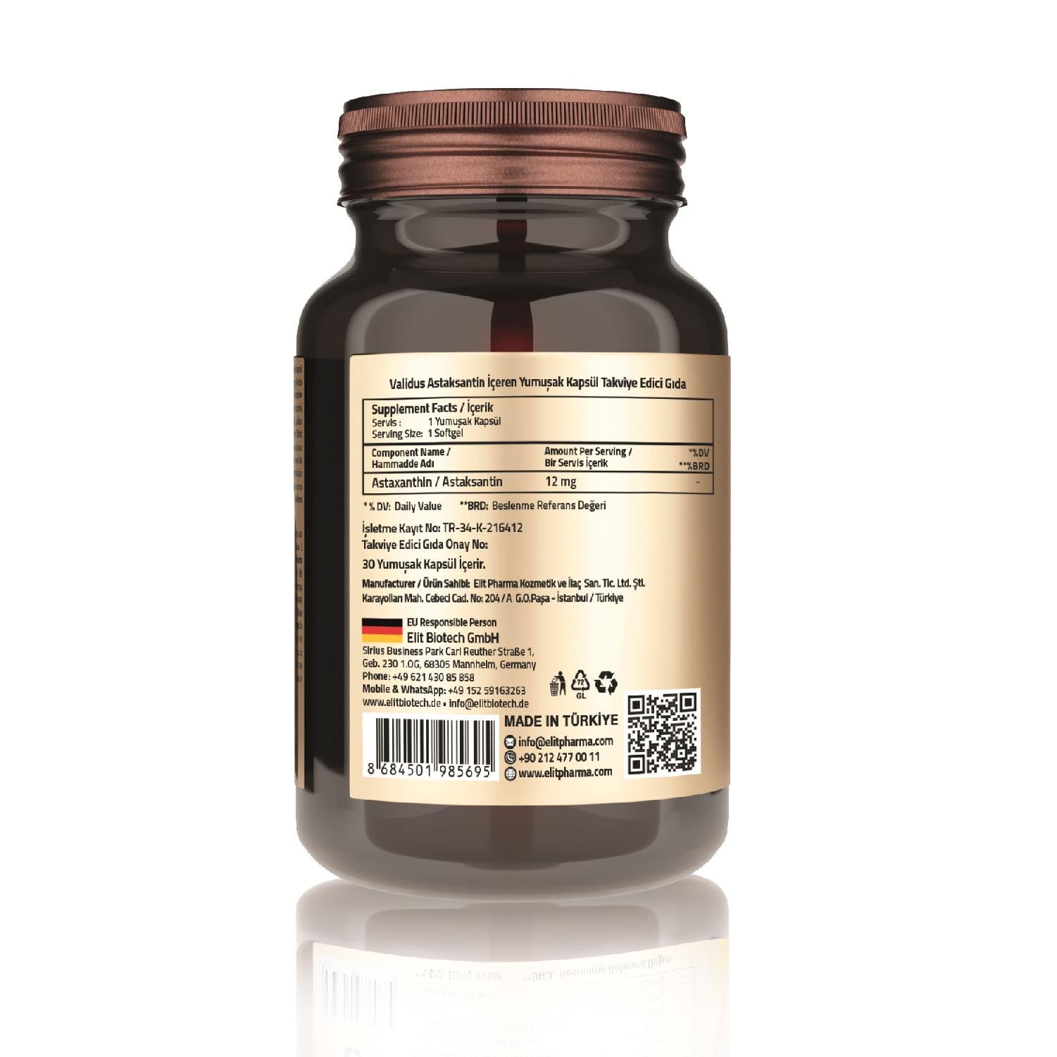 Validus Astaxanthin 12 mg 30 Softgel