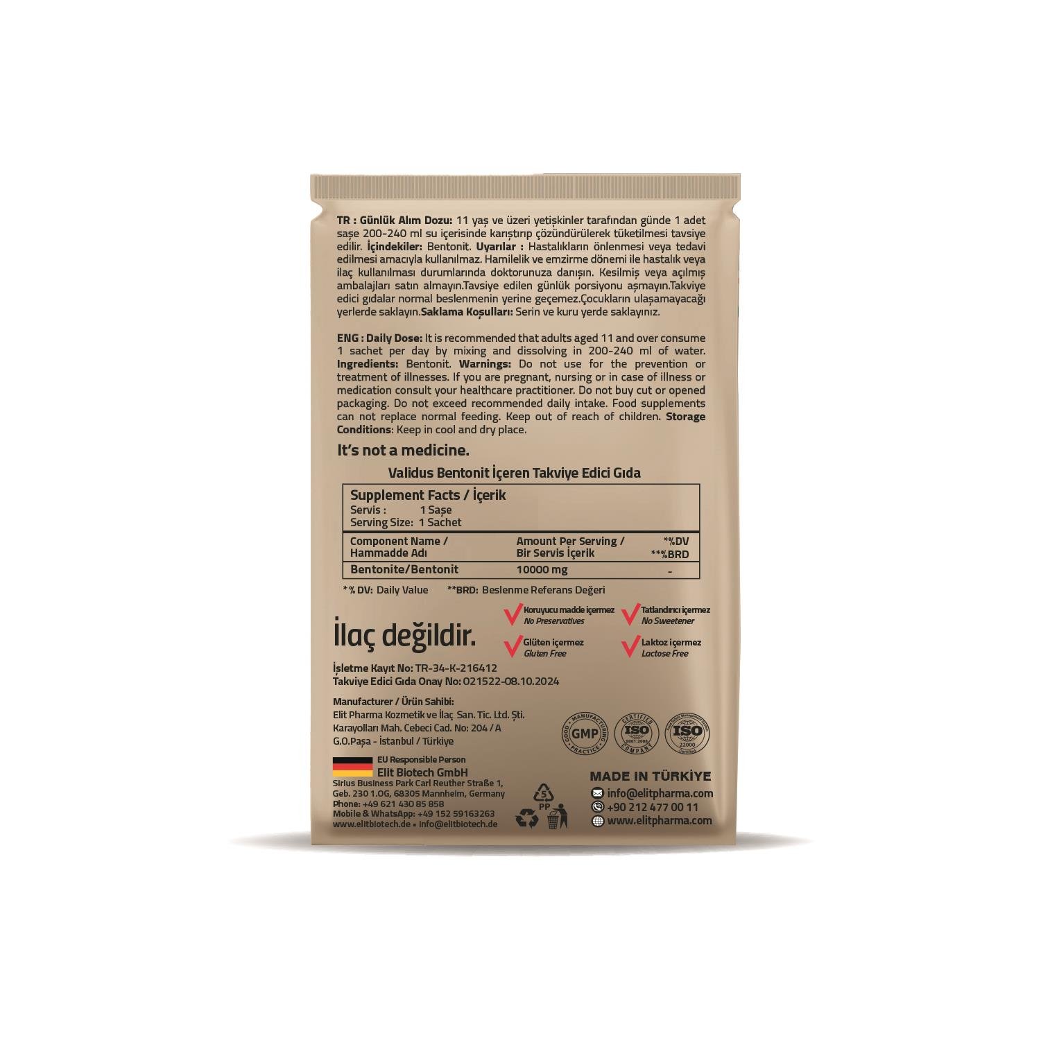 Validus Bentonite 10000 mg 30 Sachets