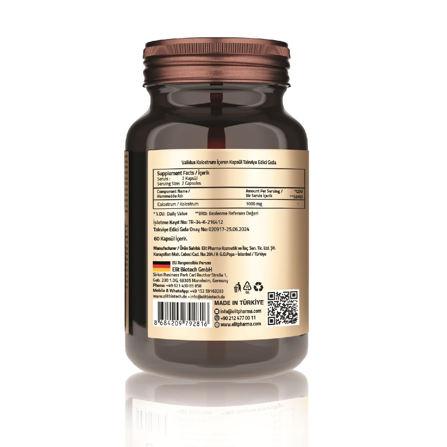 Validus Colostrum 1000 mg 60 Capsules