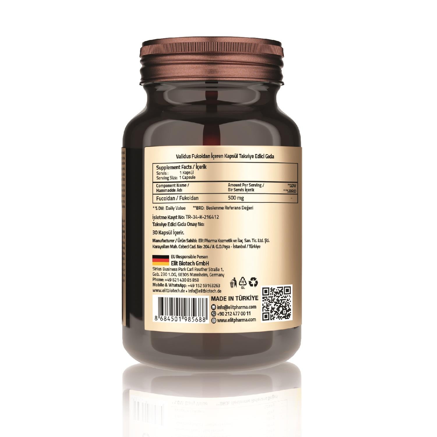 Validus Fucoidan 500 mg 30 Capsules