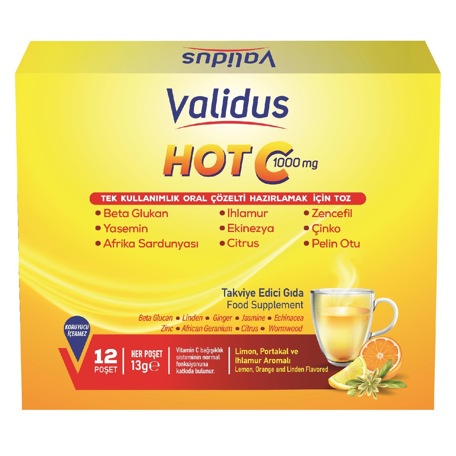 VALİDUS HOT C C Vitamini İçeren Takviye Edici Gıda