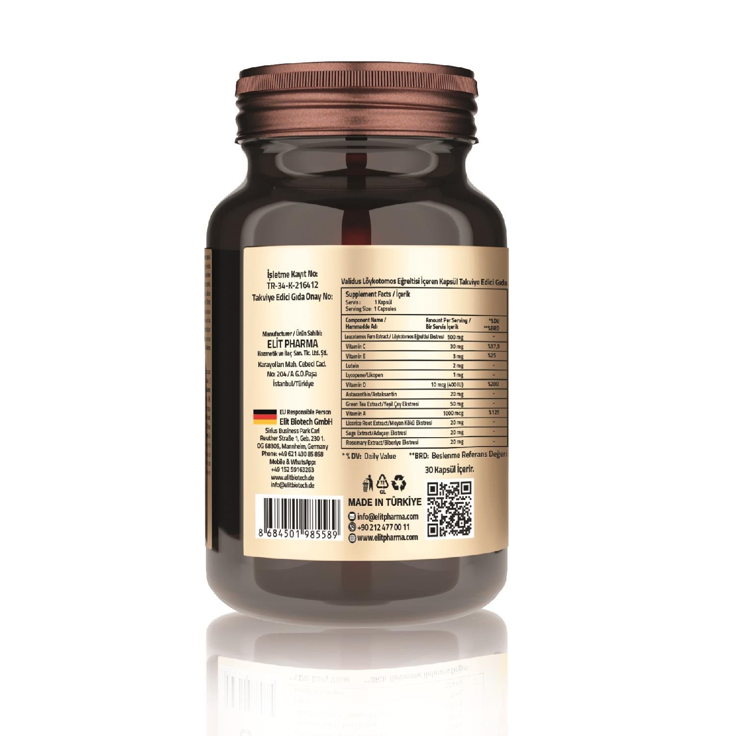 Validus Löykotomos Fern 500 mg 30 Capsules