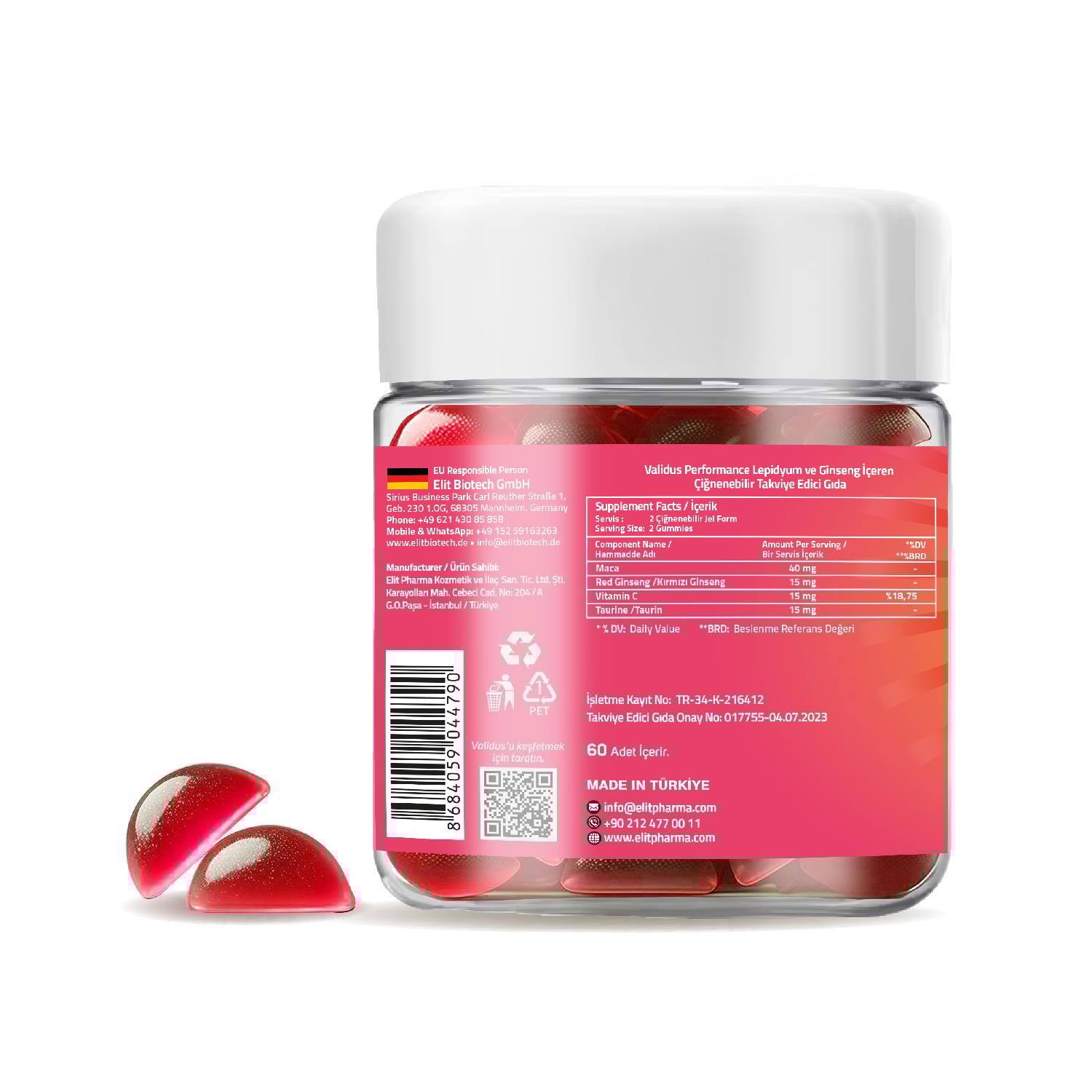 Validus Performance Maca + Ginseng 60 Gummies