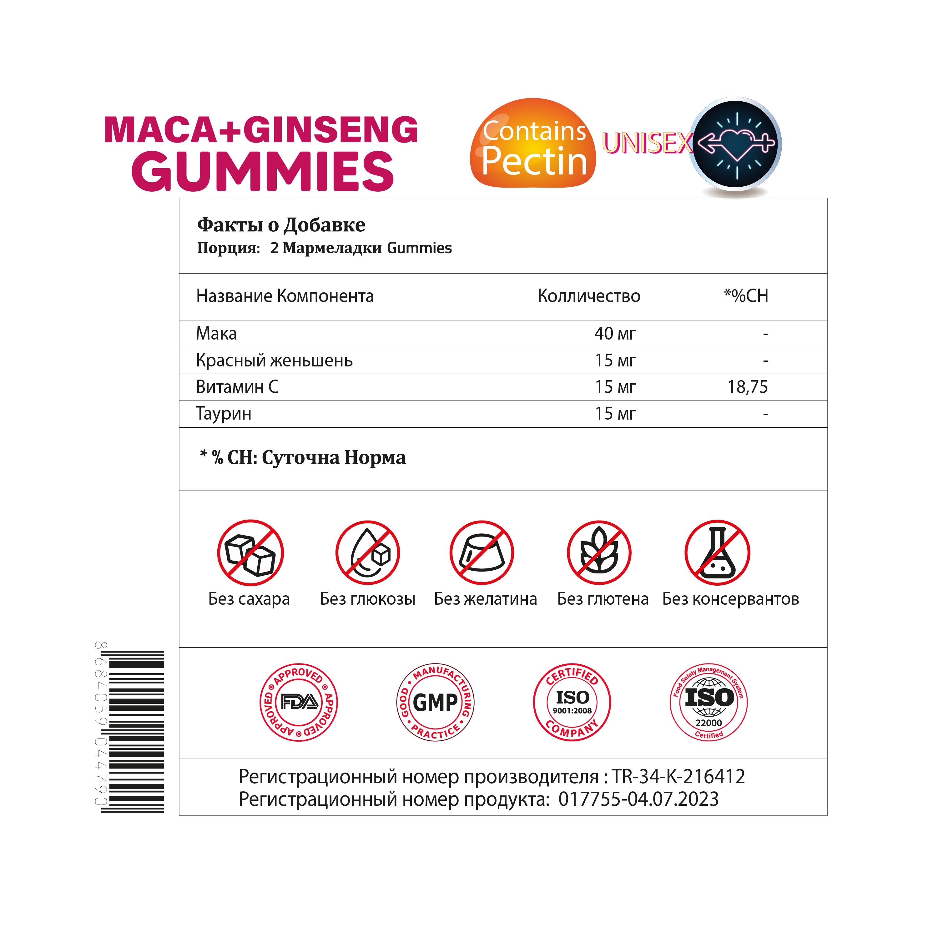 Validus Performance Maca + Ginseng 60 Gummies