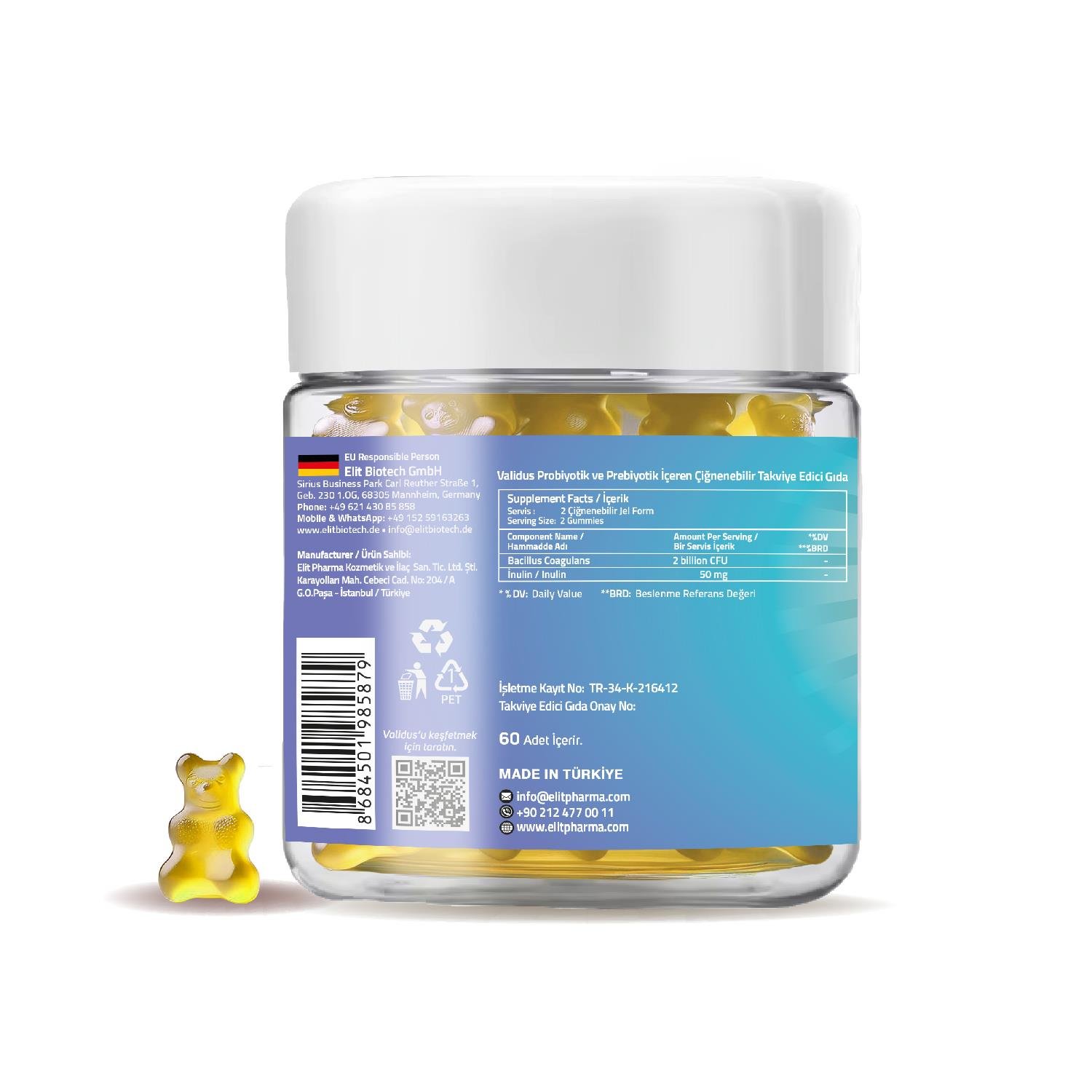 Validus Probiotic+Prebiotic 60 Gummies