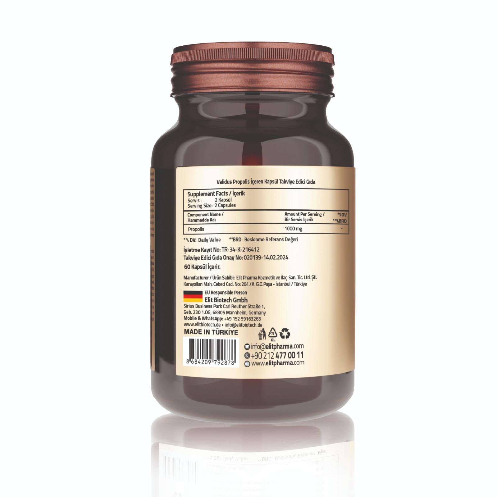 Validus Propolis 1000 mg 60 Capsules