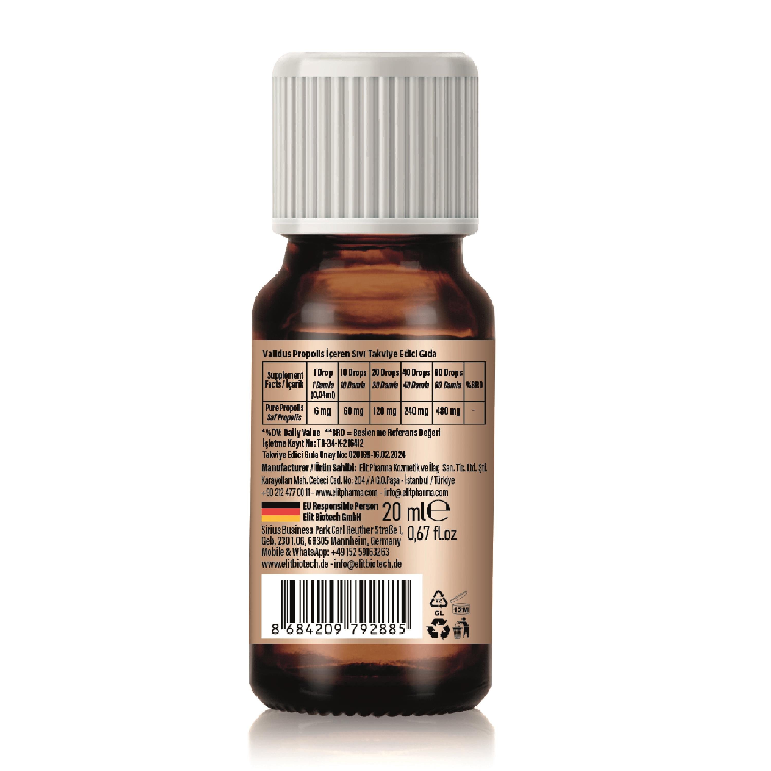 Validus Propolis 480 mg Drops 20 ml
