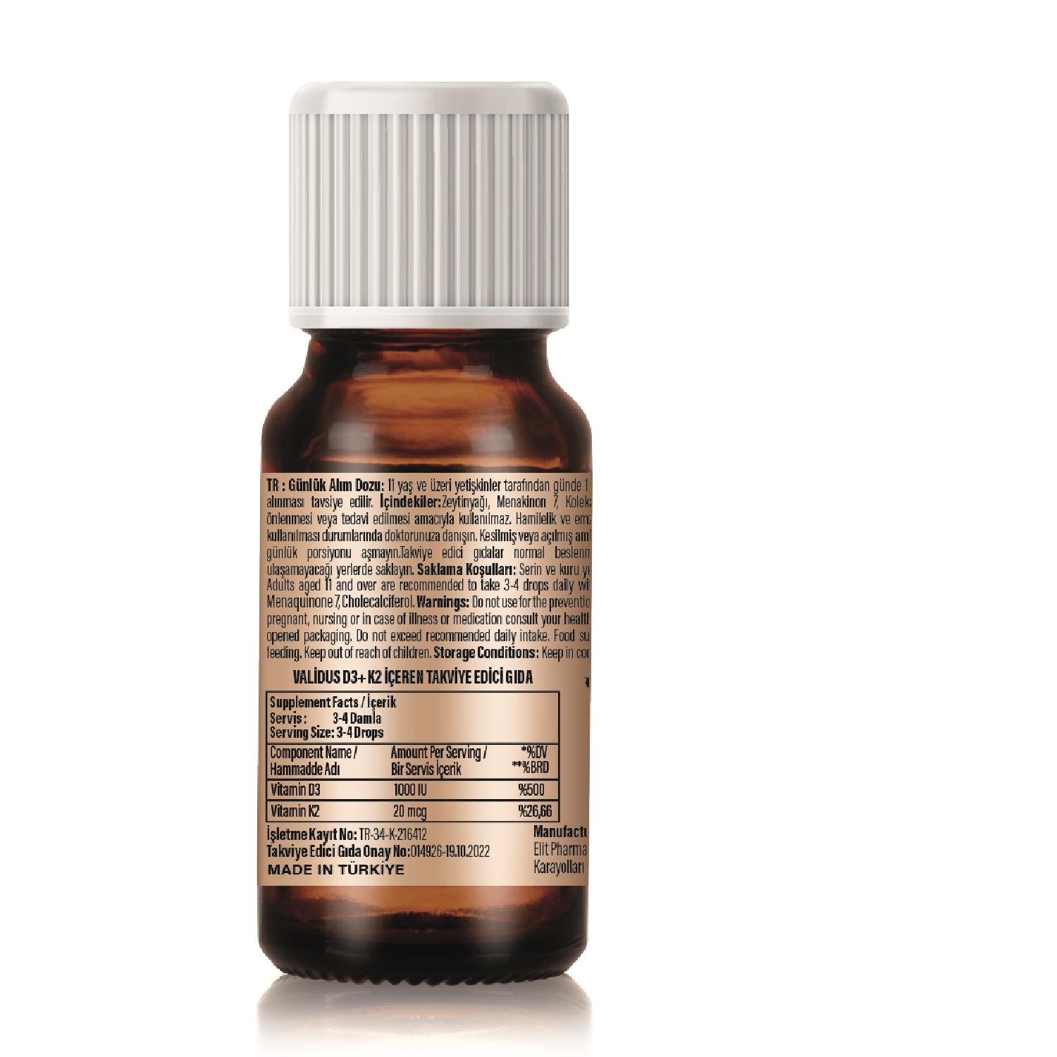 Vitamin D3 + K2 Damla 10 Ml