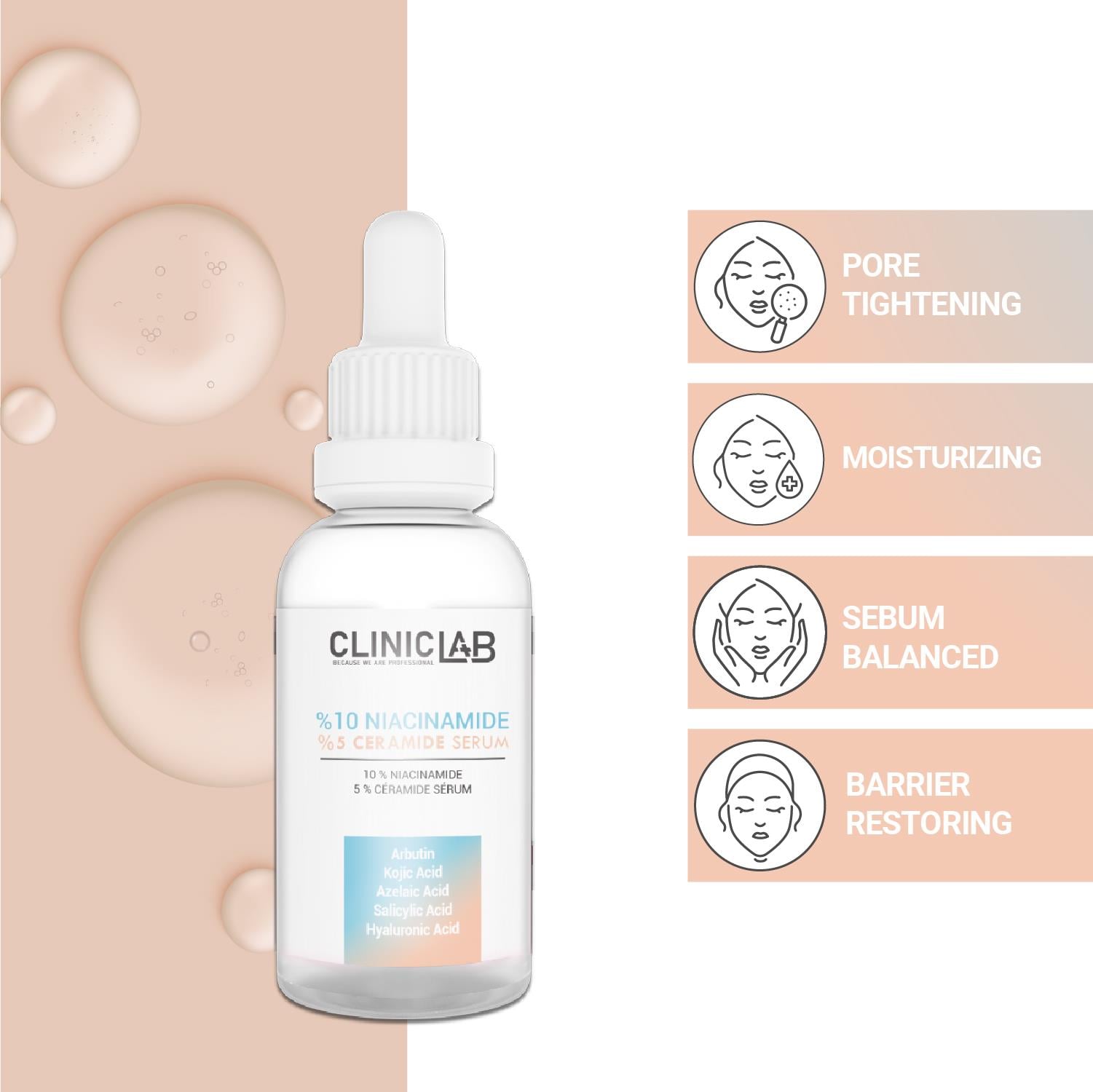 Cliniclab %10 Niacinnamide and %5 Ceramide Serum 30 mL