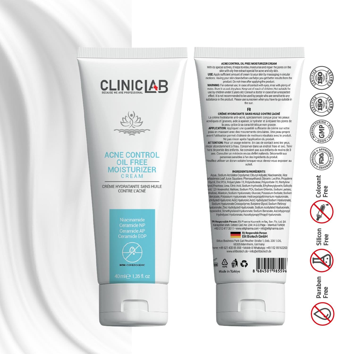 Cliniclab Acne Control Oil Free Moisturizer Cream 50 Ml