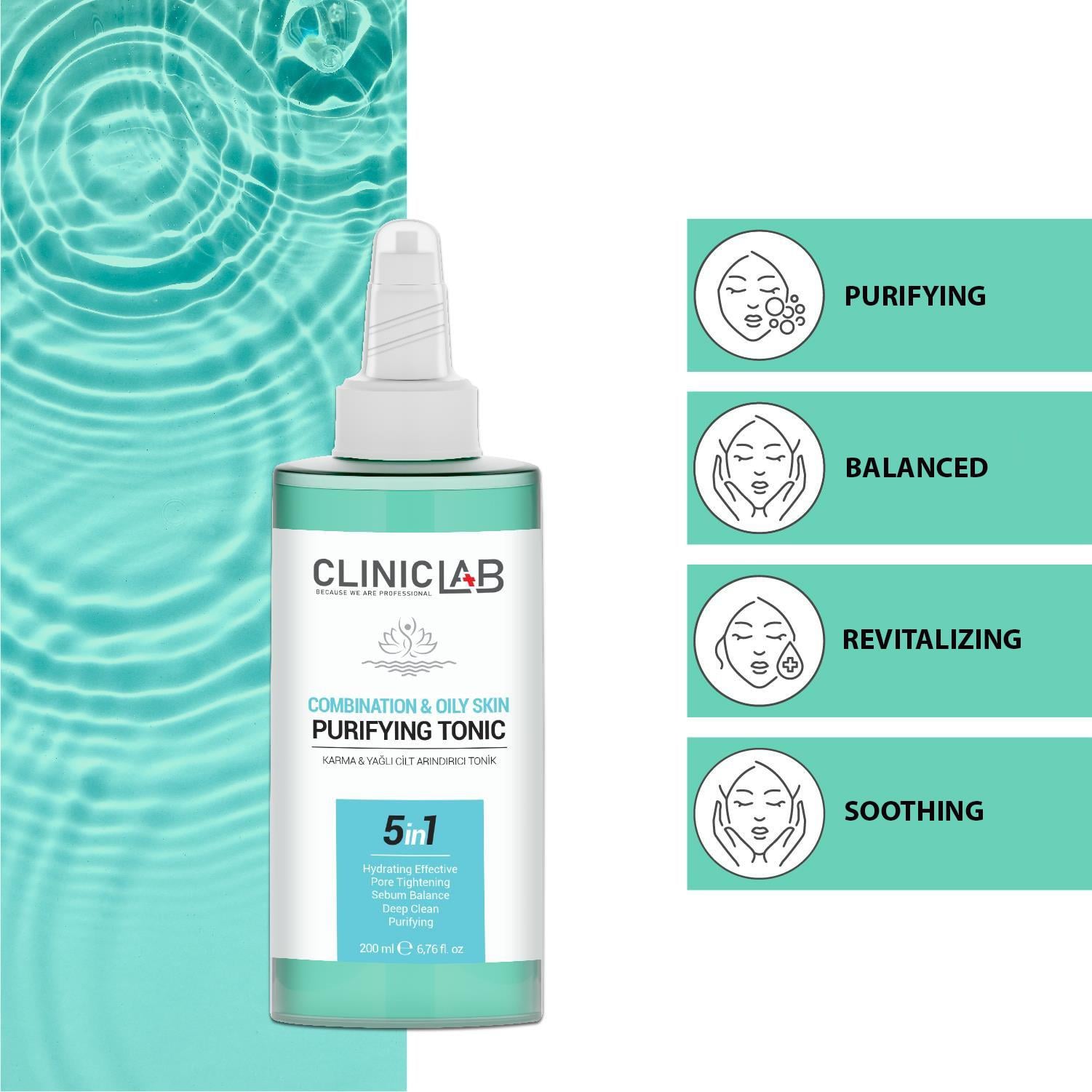 Cliniclab Combination & Oily Skin Purifying Tonic 200 mL