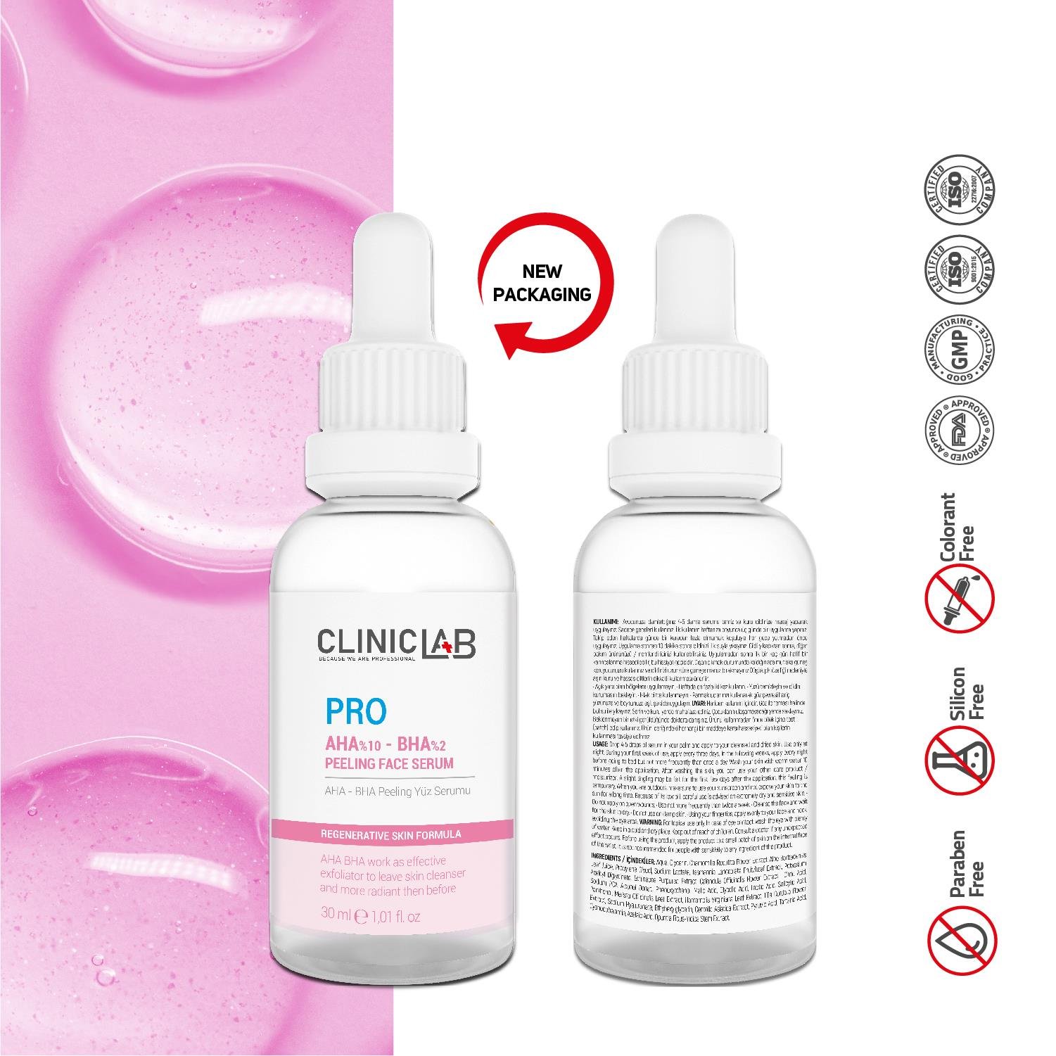 ClinicLab Pro+ AHA-BHA Peeling Face Serum 30ml