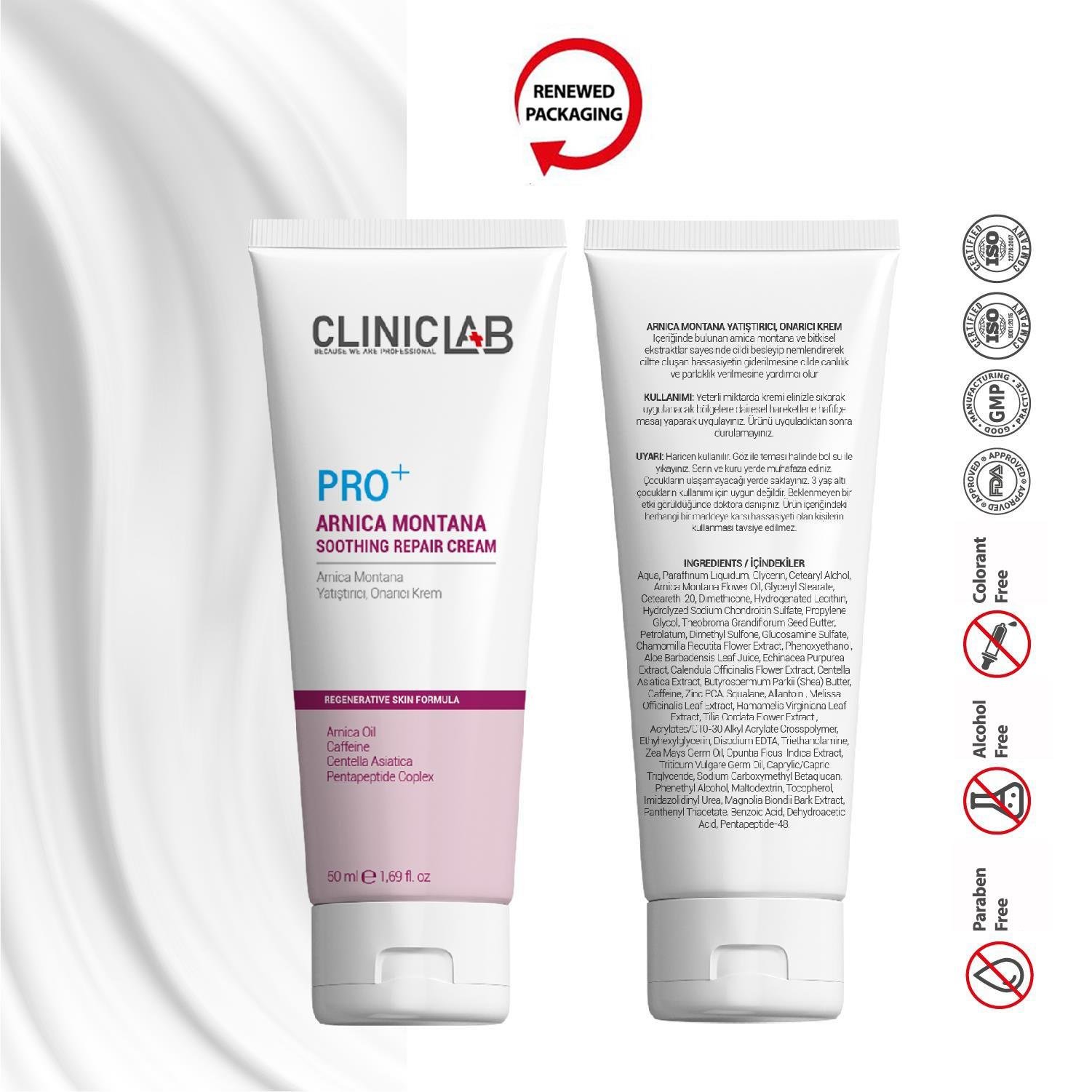 Cliniclab Pro+ Arnica Montana Soothing Repair Cream 50 mL 