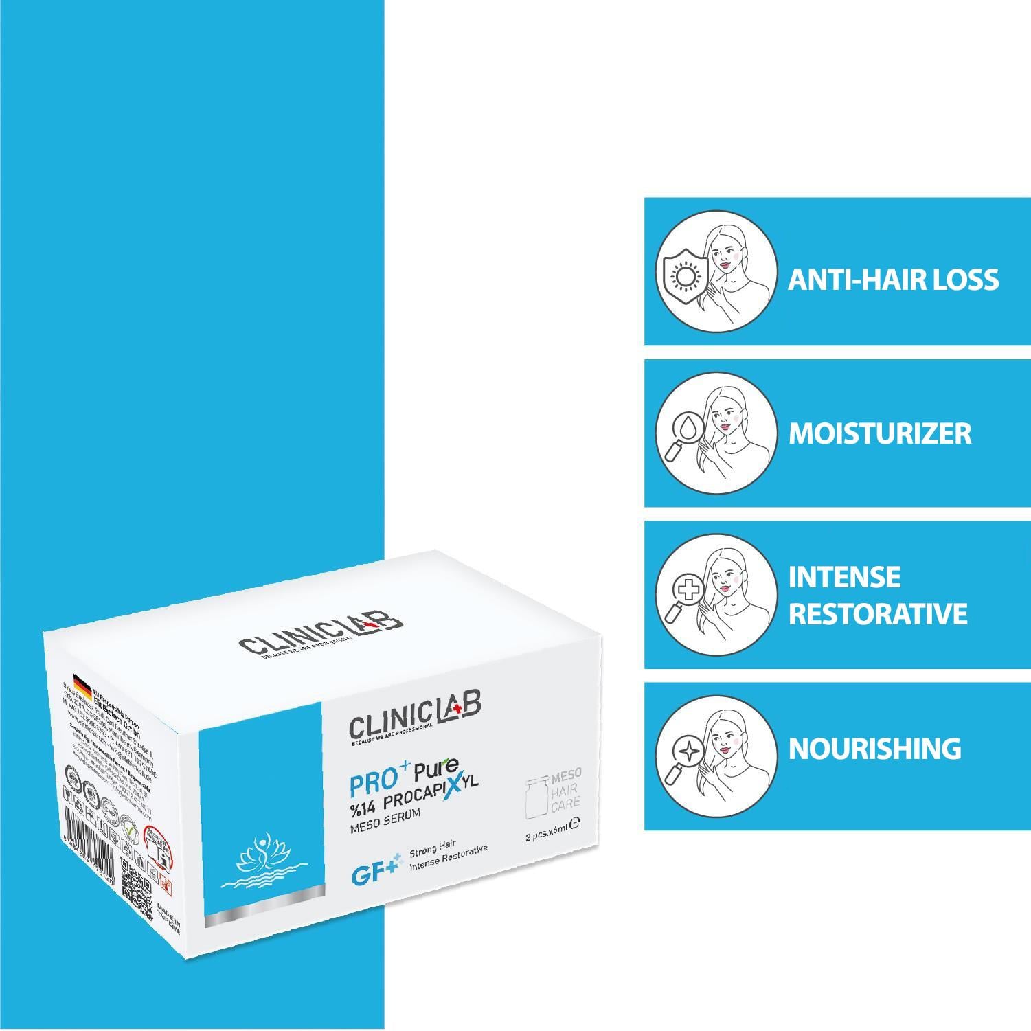 Cliniclab Pro+ Pure %14 Procapixyl Growth Factor Meso Serum 6 mL x 2 pcs  