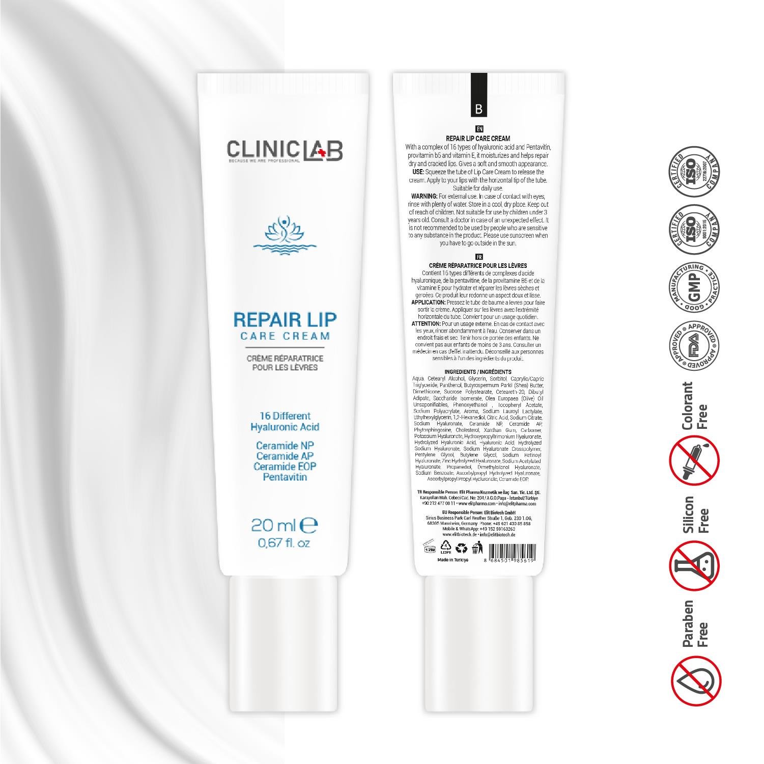 Cliniclab Reapir Lip Care Cream 20 mL