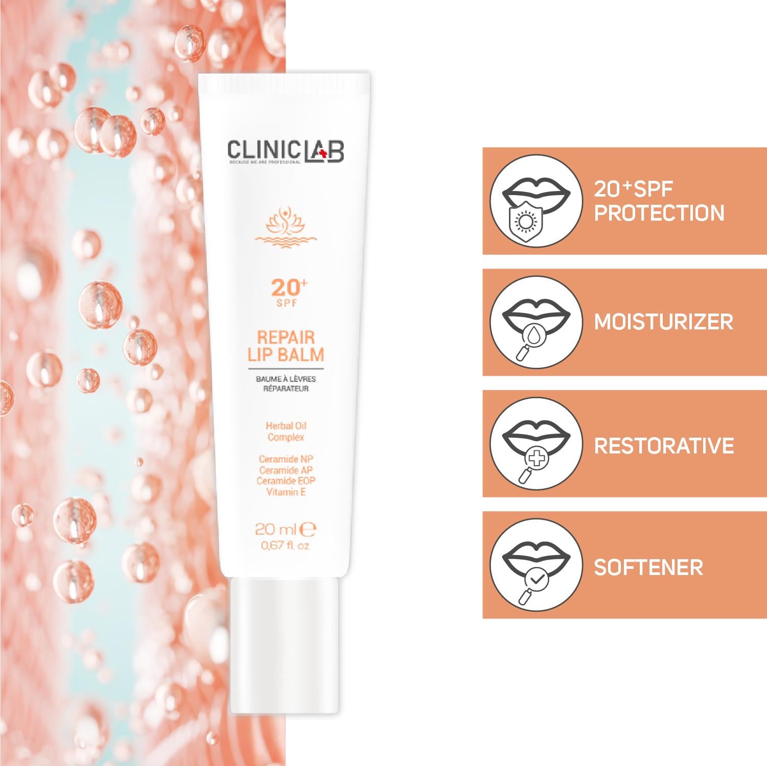 Cliniclab Repair Lip Balm 20+ SPF 20 mL