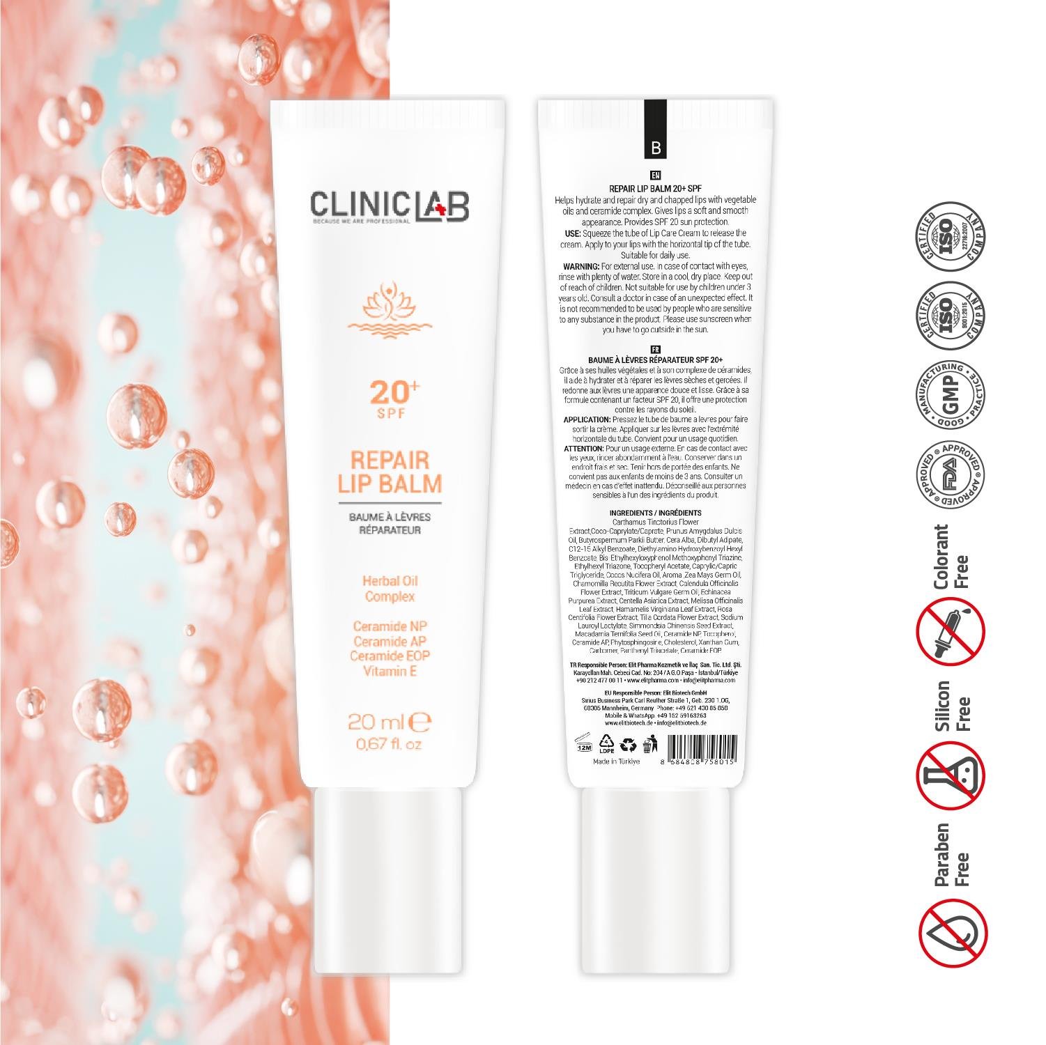 Cliniclab Repair Lip Balm 20+ SPF 20 mL