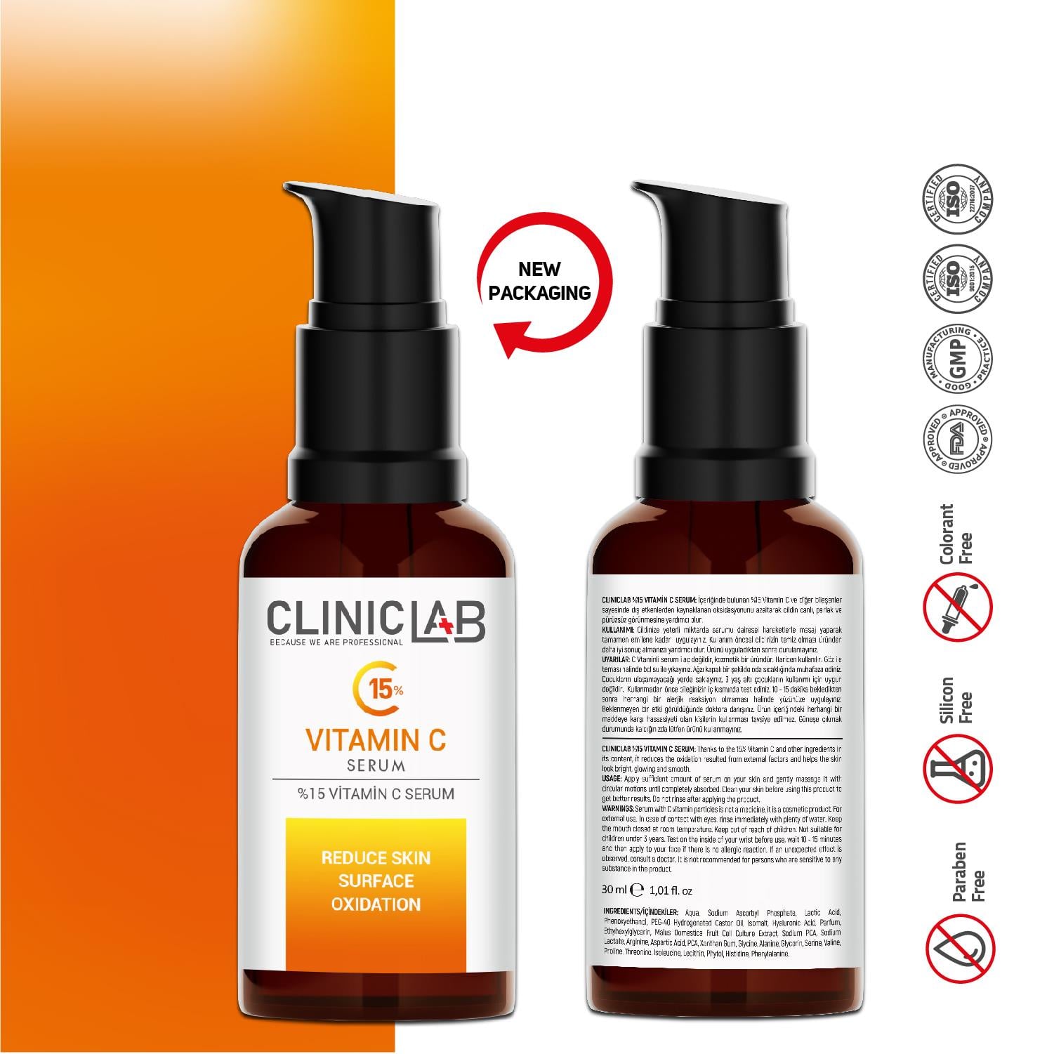 Cliniclab Vitamin C % 15 Serum 30 mL