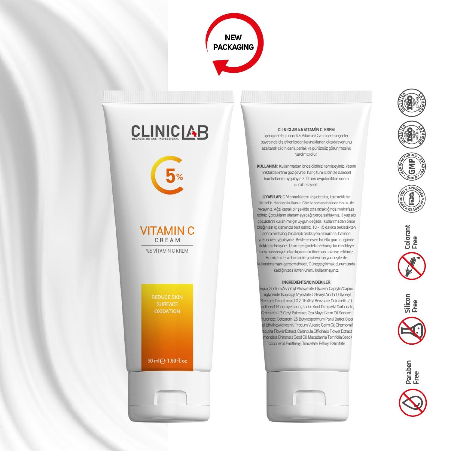 Cliniclab Vitamin C % 5 Cream 50 mL