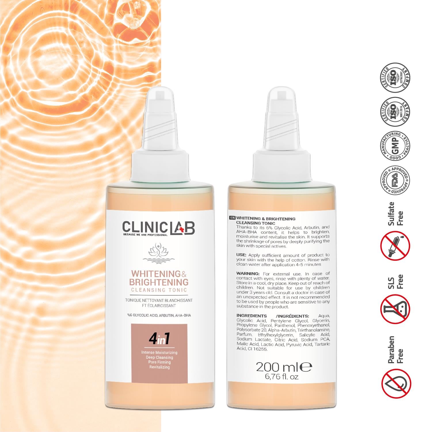 Cliniclab Whitening and Brighteing Cleansing Tonic 200 ml
