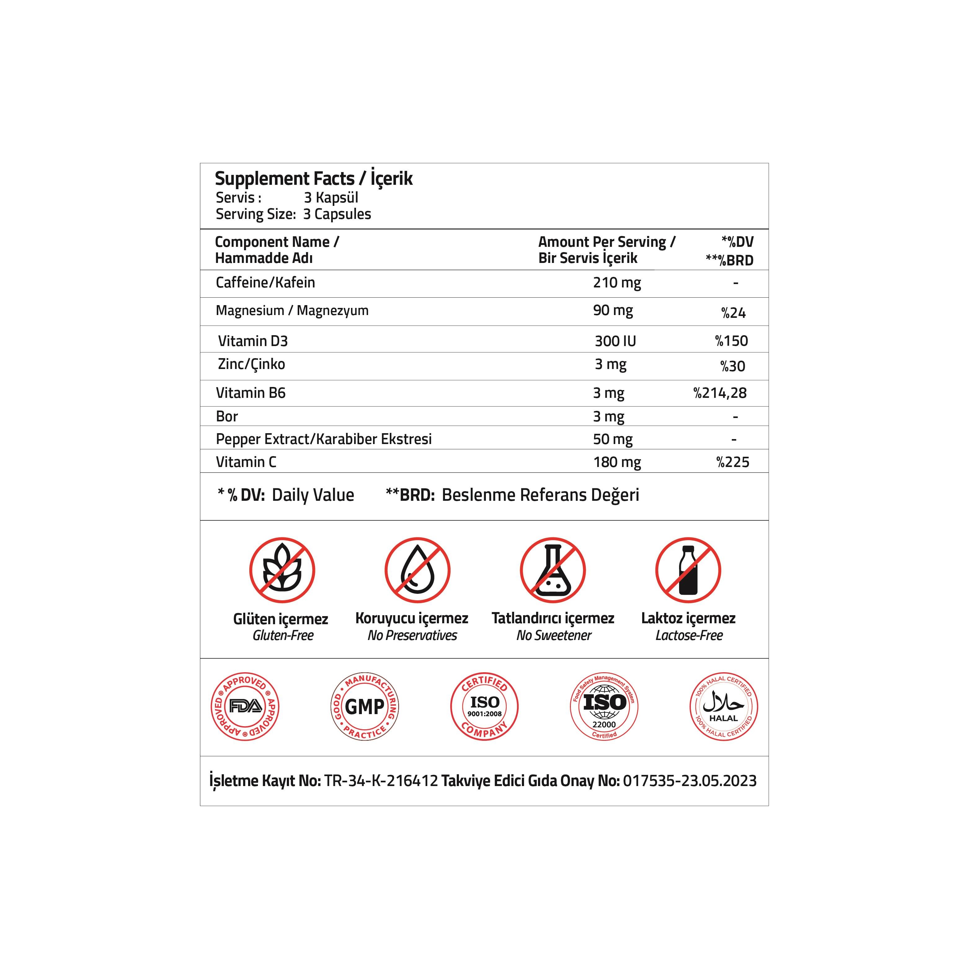 Balance Electrolyte Caffeine 210 Mg 90 Kapsül