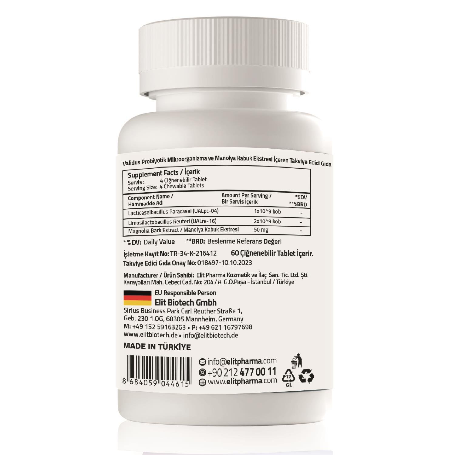 Dental Probiyotik Çiğnenebilir 60 Tablet