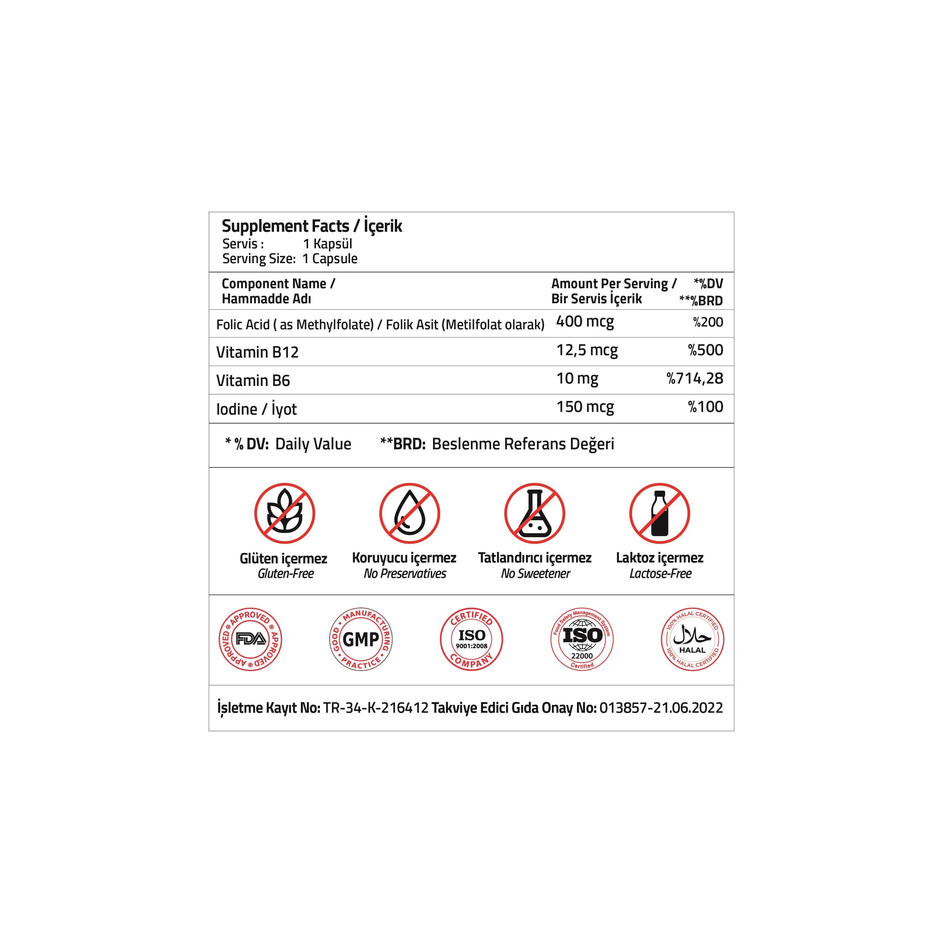 Folate 400 Mcg Blister Kapsül