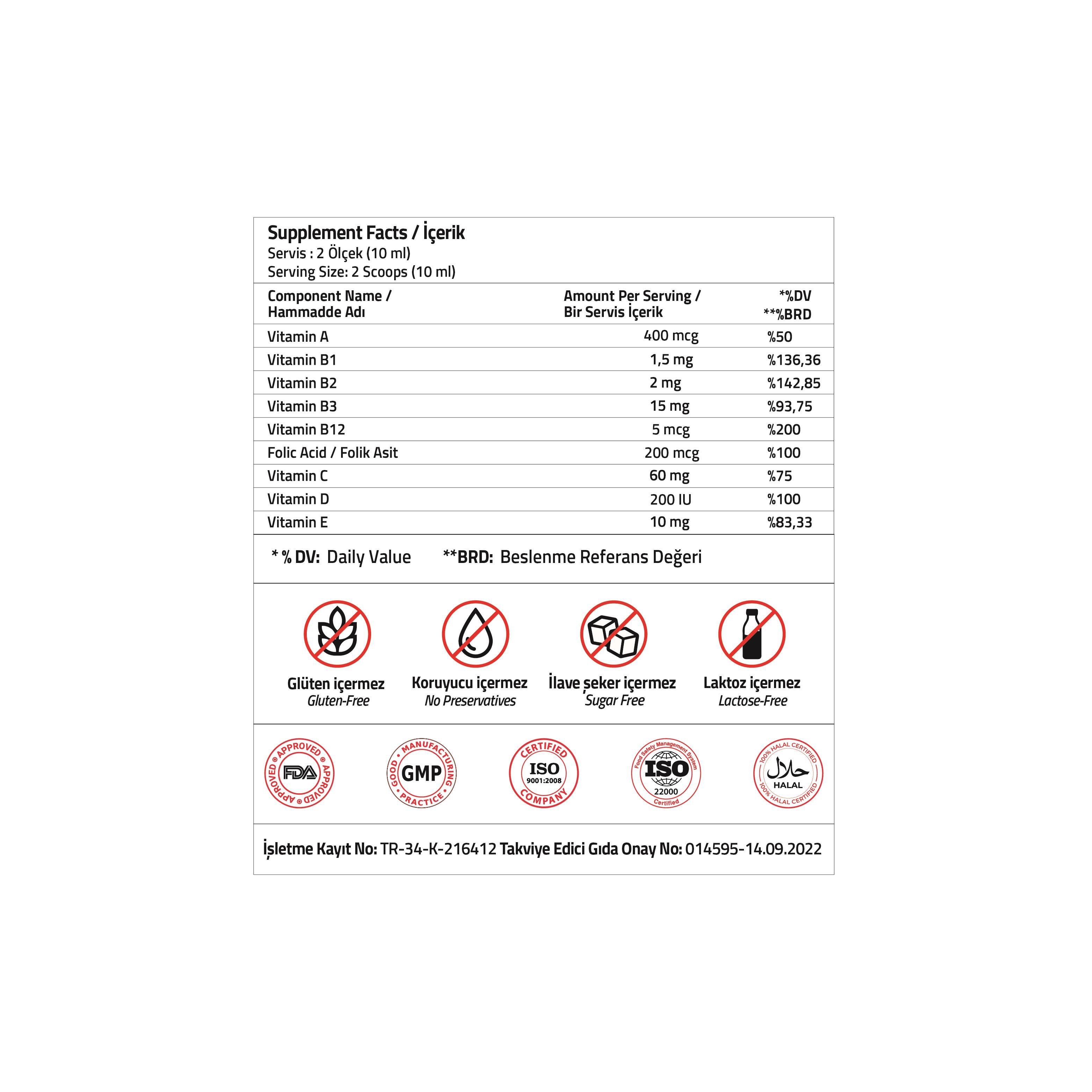 Kids Multivitamin Orman Meyveli Şurup 150 ml