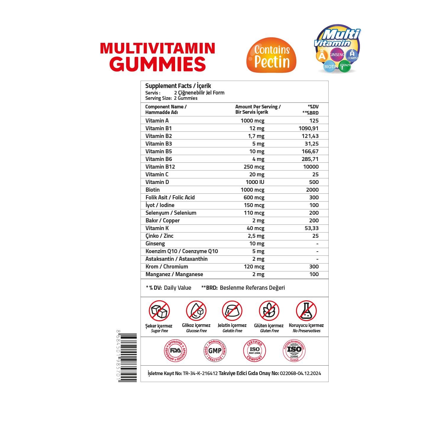 Validus Adults Multivitamin 60 Gummies