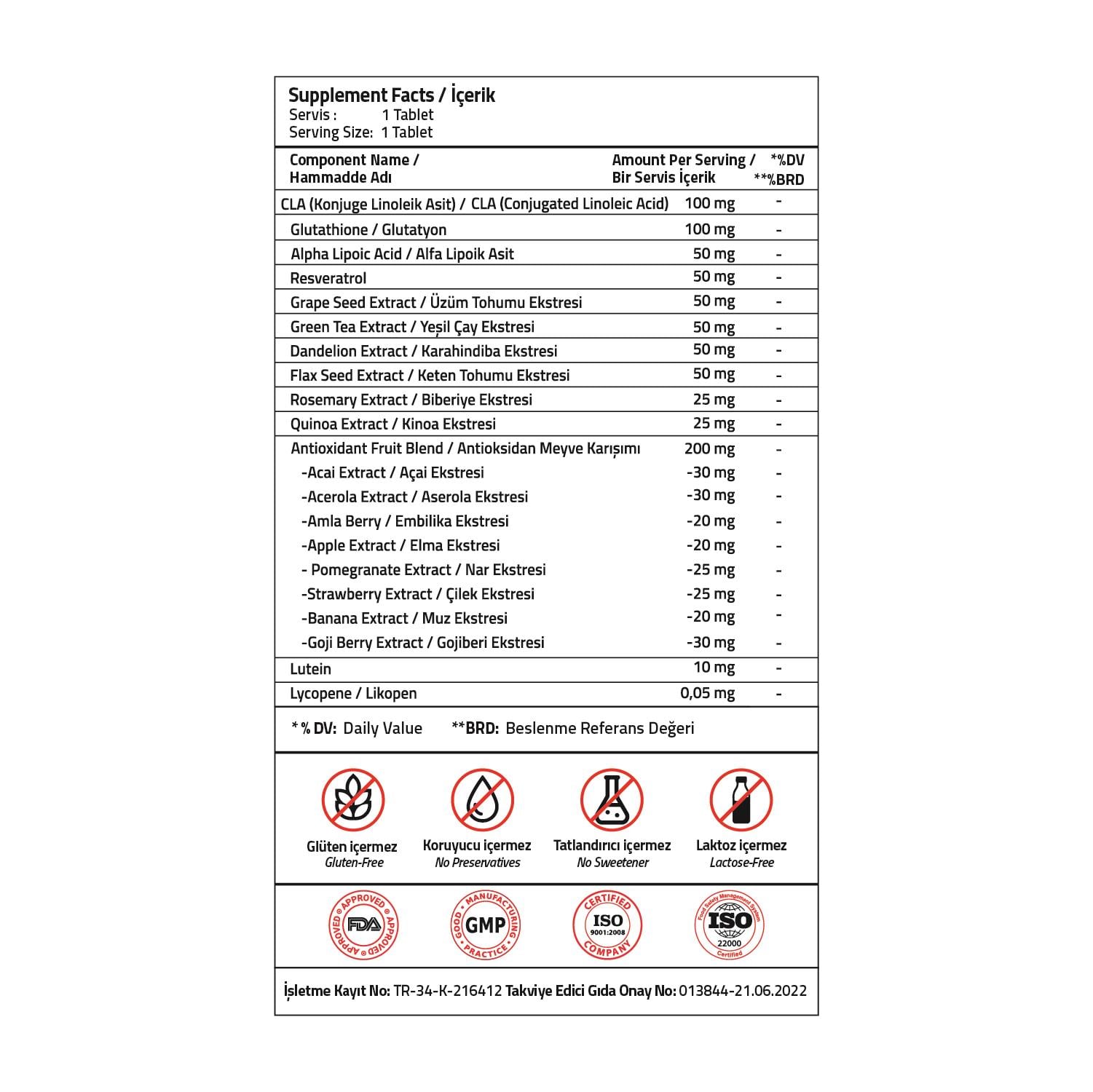 Validus Alfa Lipoic Acid + CLA + Resveratrol 30 Tablets