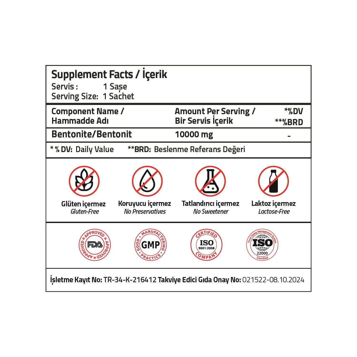 Validus Bentonite 10000 mg 30 Sachets