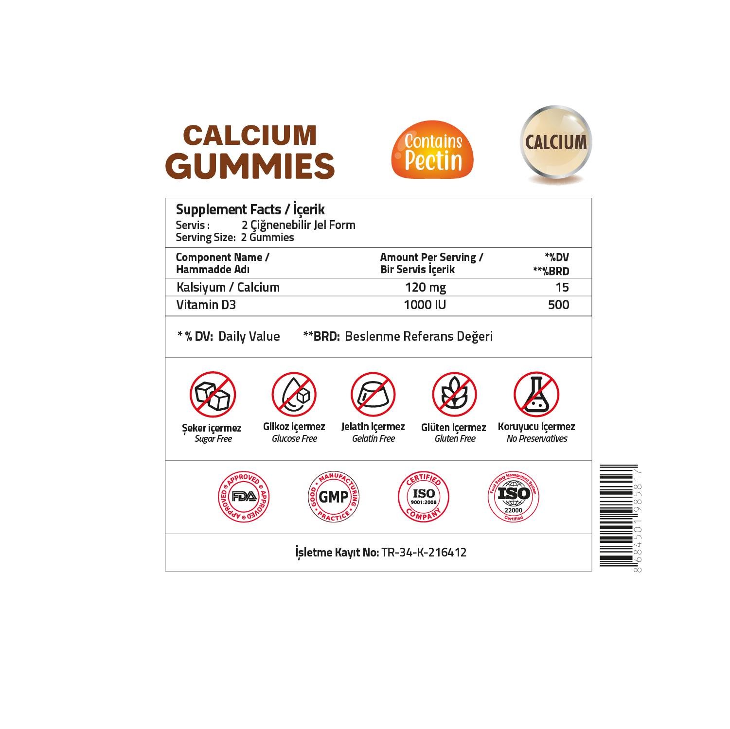 Validus Calcium 60 Gummies