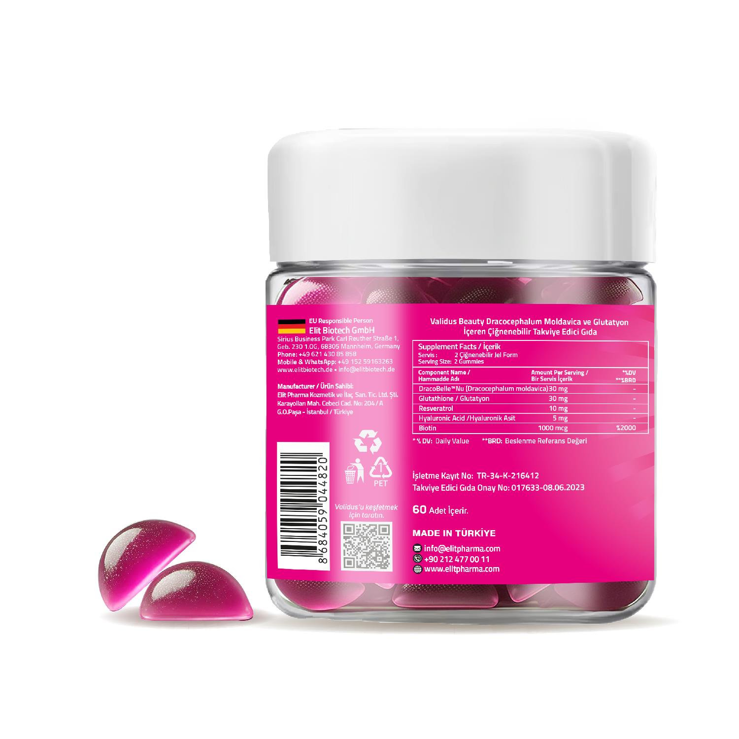 Validus Collagen Boost Dracobelle Nu Beauty 60 Gummies