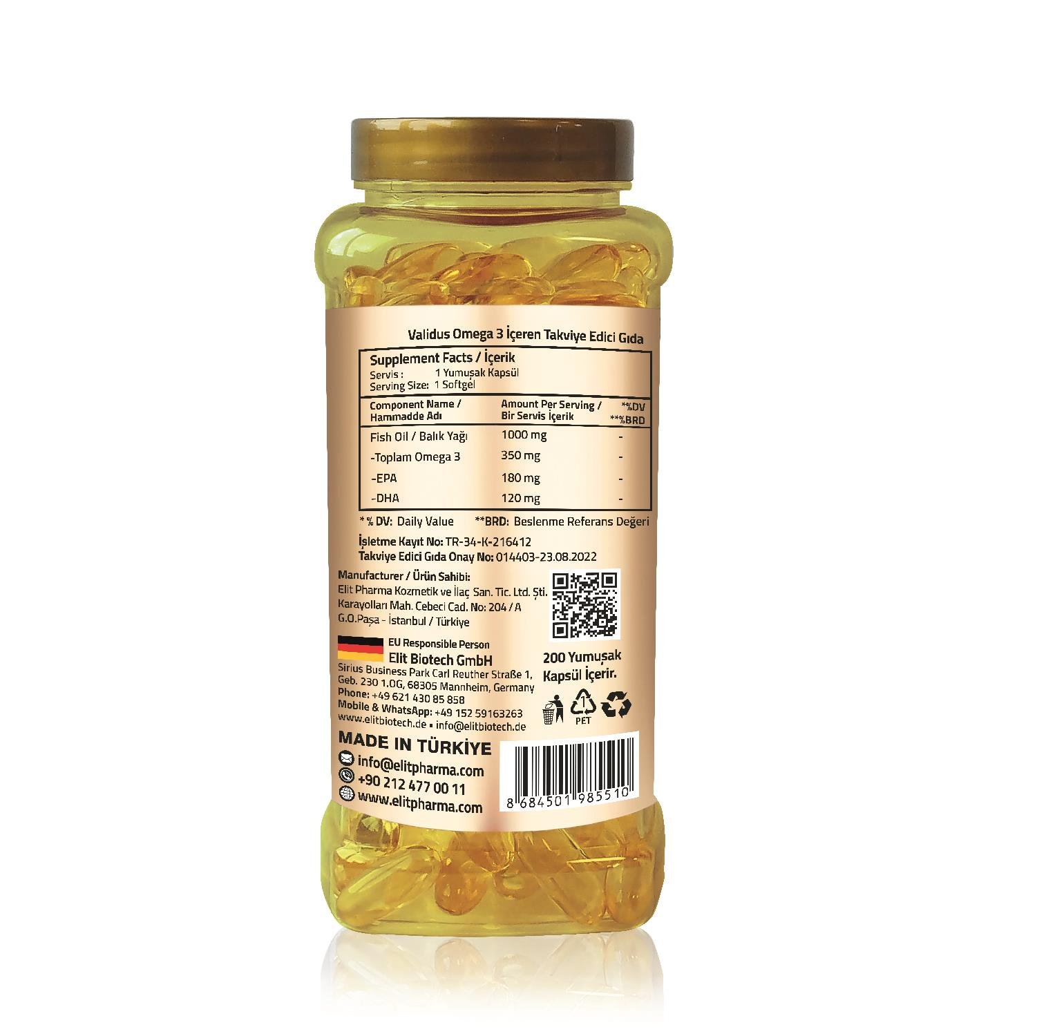 Validus Daily Omega-3 1000 mg 200 Softgel