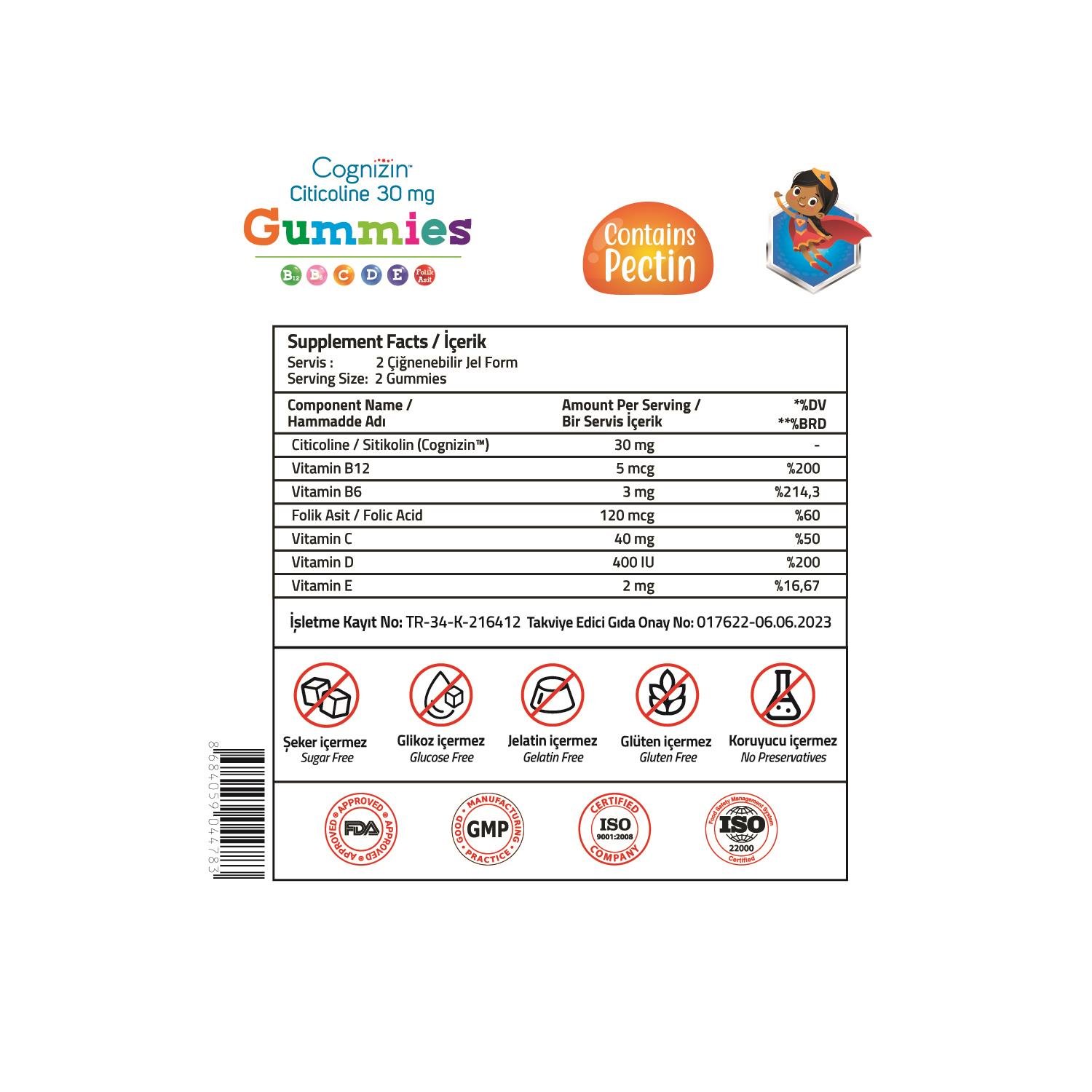 Validus Kids Cognizin Citicoline 60 Gummies