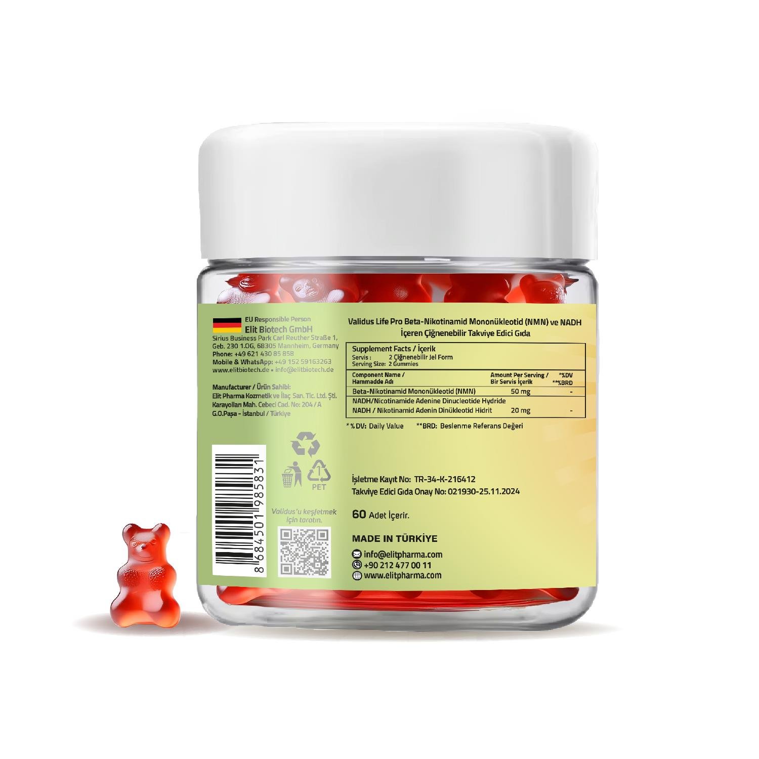 Validus Life Pro NMN+NADH 60 Gummies